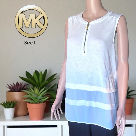 MICHAEL Michael Kors White Sleeveless Top with Zipper - Picture 16 of 16